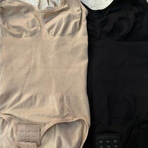 Women's Intimates Bodysuit Set - Black and Tan